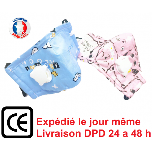 Masque enfant De Protection Réutilisable coton - Lavable