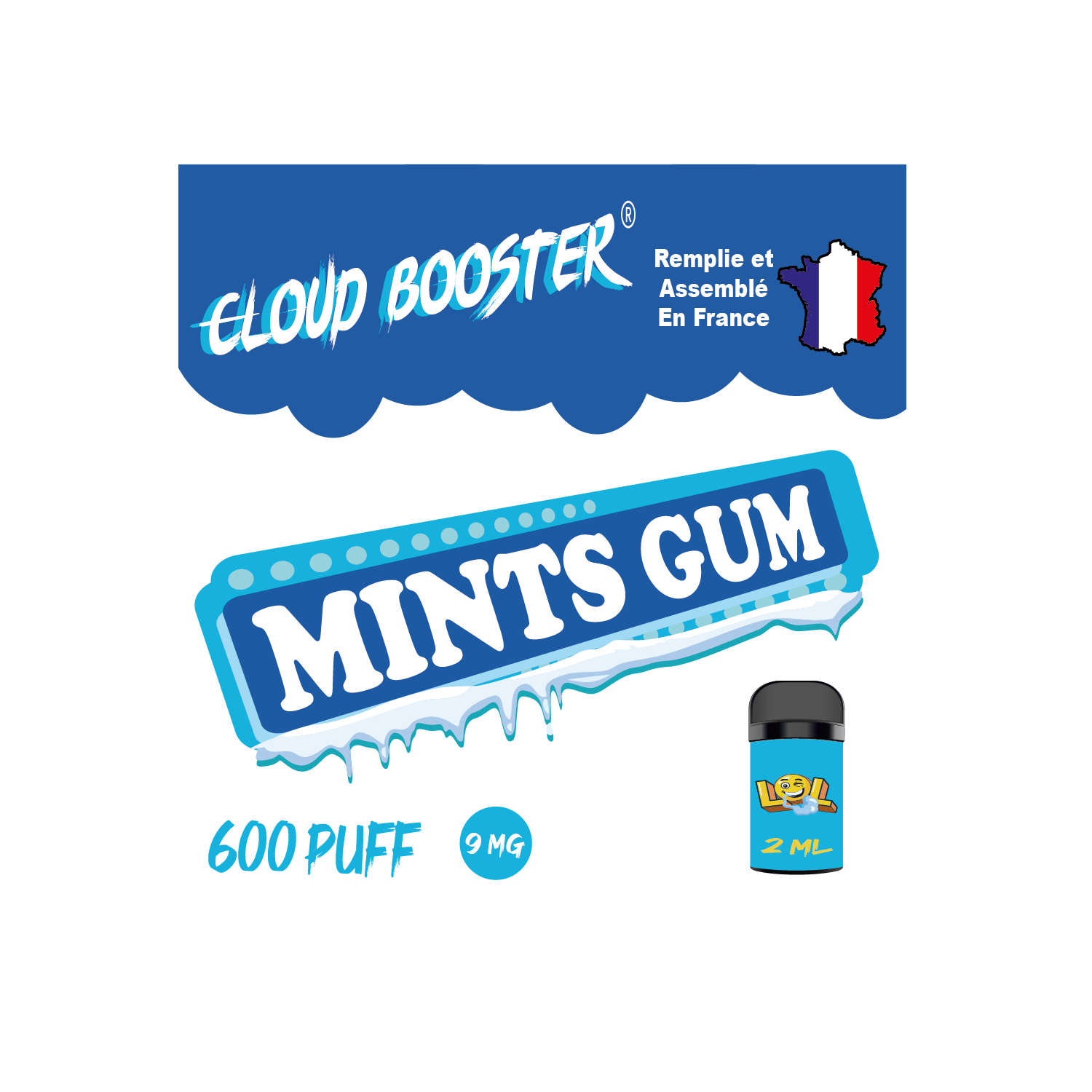 mint gum  9 mg - 2 ml - Eassy Fast